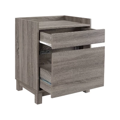 2 Drawers Filing Cabinet Wood/Gray - Linon 3 2 Drawers Filing Cabinet Wood/Gray - Linon - Image 3