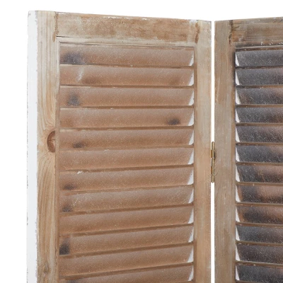 Farmhouse Wood Room Divider Screen Cream - Olivia & May 4 Farmhouse Wood Room Divider Screen Cream - Olivia & May - Image 4