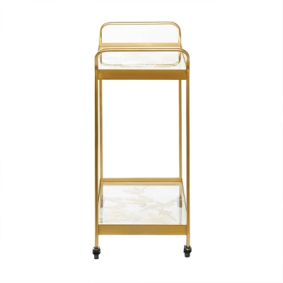 Contemporary Metal Bar Cart Gold - Olivia & May 6 Contemporary Metal Bar Cart Gold - Olivia & May - Image 6