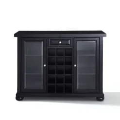 Alexandria Sliding Top Bar Cabinet Black - Crosley -Baxton Studio Shop GUEST e036402c 27aa 44a5 8595 93b3a2cb4184
