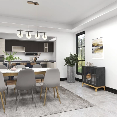 Art Deco Contemporary Mirrored Wood Cabinet Black - Olivia & May 14 Art Deco Contemporary Mirrored Wood Cabinet Black - Olivia & May - Image 14