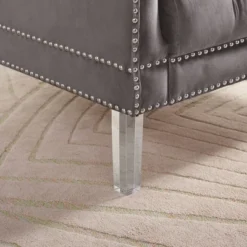 Pernice Button Tufted Chenille Loveseat Gray - HOMES: Inside + Out -Baxton Studio Shop GUEST e0c63b4e 162a 45a6 bb98 dea75c33a1f5