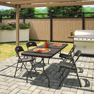 Cosco 4pk Double Braced Indoor/Outdoor Solid Resin Plastic Folding Chairs 5 Cosco 4pk Double Braced Indoor/Outdoor Solid Resin Plastic Folding Chairs - Image 5