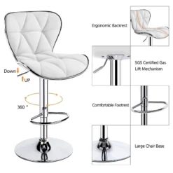 Yaheetech 2pcs Height Adjustable PU Leather Upholstered Swivel Bar Stool Chairs -Baxton Studio Shop GUEST e17dc04b ab5c 4aa8 8d3f f30c32a7e81c