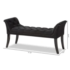 Chandelle Luxe And Contemporary Velvet Upholstered Bench Black - Baxton Studio -Baxton Studio Shop GUEST e2475389 4bcd 42f5 8dde 41566290cbbe