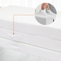 Cheer Collection 4" Tri-Fold Mattress With Soft Rayon From Bamboo Washable Cover -Baxton Studio Shop GUEST e2840b8a 8d45 4b83 ad4a a6030b14f317