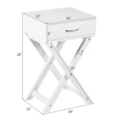 Tangkula Modern Versatile Nightstand X-shape Wooden End Table With Drawer Accent Side Table For Bedroom Black/White -Baxton Studio Shop GUEST e389bf62 1614 41c1 b069 6e2100ef10c3