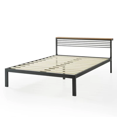 Hylle Metal Platform Bed With Low Headboard Shelf Black - Mellow 8 Hylle Metal Platform Bed With Low Headboard Shelf Black - Mellow - Image 8