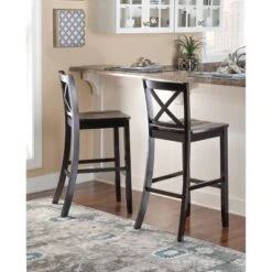 30" Torino X Back Wood Barstool - Black - Linon -Baxton Studio Shop GUEST e3fe7dec 64c4 4842 8dad 798d4070476a