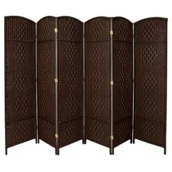 7 Ft. Tall Diamond Weave Room Divider 6 Panels - Oriental Furniture -Baxton Studio Shop GUEST e481a899 9875 4992 a7f8 8749c3c767b8