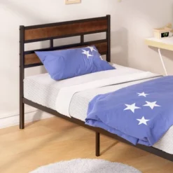 Roman Bamboo And Metal Platform Bed Frame Brown - Zinus -Baxton Studio Shop GUEST e4ed9821 86b4 4d67 9481 4e800a6a0898