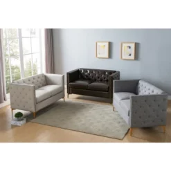 Gasper Tufted Upholstered Loveseat Light Gray - HOMES: Inside + Out -Baxton Studio Shop GUEST e5346638 0066 49e4 bc0a e56154d91e22