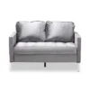 Baxton Studio Clara Velvet Fabric Upholstered 2 Seater Loveseat Gray - BaxtonStudio