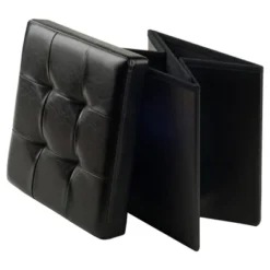 Ashford Storage Ottoman With Accent Stools Faux Leather - Winsome