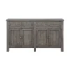 Keystone Rustic Farmhouse 4 Drawer 4 Door Storage Credenza/Sideboard Gray - Treasure Trove