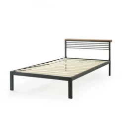 Hylle Metal Platform Bed With Low Headboard Shelf Black - Mellow 11 Hylle Metal Platform Bed With Low Headboard Shelf Black - Mellow -Baxton Studio Shop GUEST e782876e f08c 423a 9082 7707b941634d