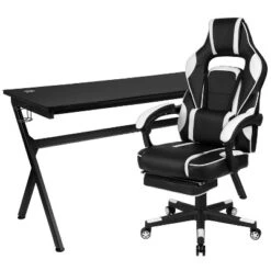 Flash Furniture Gaming Desk With Cup Holder/Headphone Hook/Removable Mousepad Top & Reclining Back/Arms Gaming Chair With Footrest -Baxton Studio Shop GUEST e83372ce 1d7b 4bba b0a1 0286982c596f
