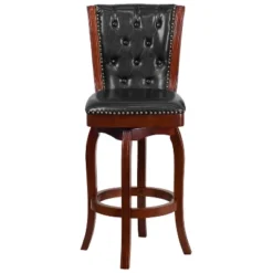 Flash Furniture 30'' High Wood Barstool With Button Tufted Back And LeatherSoft Swivel Seat -Baxton Studio Shop GUEST e88f7f0c f0c5 41c7 a2dc 73a637e8779e