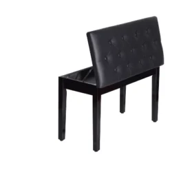 HOMCOM Traditional Country Birchwood Faux Leather Padded 2 Person Piano Bench - Black 11 HOMCOM Traditional Country Birchwood Faux Leather Padded 2 Person Piano Bench - Black -Baxton Studio Shop GUEST e8a26818 fa8f 44e7 abeb 1522e07bd2a0