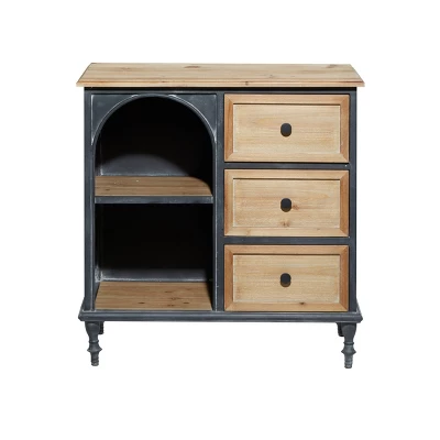 Farmhouse Wood Cabinet Black - Olivia & May 5 Farmhouse Wood Cabinet Black - Olivia & May - Image 5
