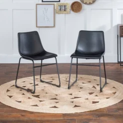 Set Of 2 Laslo Modern Upholstered Faux Leather Dining Chairs - Saracina Home -Baxton Studio Shop GUEST e921ecff 5d1c 46bf 8a40 c3330f7f710d