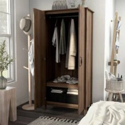 Andreasson Wardrobe Closet Distressed Walnut - HOMES: Inside + Out -Baxton Studio Shop GUEST e9acbf75 7be1 4c2d bac9 bc14aacdf153