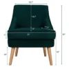 Costway Accent Chair Velvet Upholstered Single Sofa With Rubber Wood Legs PinkGreenGrey