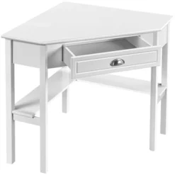 Yaheetech Corner Computer Desk Workstation MDF Desktop Pine Legs For Home&Office -Baxton Studio Shop GUEST ea545ab6 893a 4db0 8416 3566486ed4f9