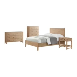 4pc Arden Wood Bedroom Set With 2 Drawer Nightstand With Open Shelf Light Driftwood - Alaterre Furniture -Baxton Studio Shop GUEST eadb5ac0 ee16 40e9 bf8a 8c9f513000a5