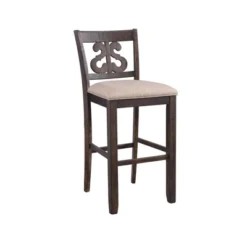 2pc 30" Stanford Swirl Back Barstool Set Smokey Walnut - Picket House Furnishings