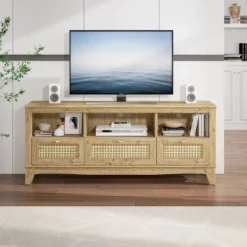 55" Traditional Natural Wood TV Stand For TVs Up To 60" With Drawer - Home Essentials 19 55" Traditional Natural Wood TV Stand For TVs Up To 60" With Drawer - Home Essentials -Baxton Studio Shop GUEST ebcd6610 4822 48f9 aa56 3f142c77b288