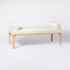 Randolph Bench With Bolster Pillows Linen - Threshold™ Designed With Studio McGee 15 Randolph Bench With Bolster Pillows Linen - Threshold™ Designed With Studio McGee -Baxton Studio Shop GUEST ebdd4b7b 6e57 423c 908a 14e05a7f5b15