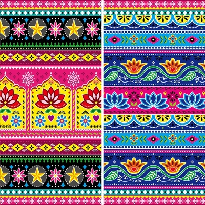 6" Double Sided Neon Lotus Canvas Room Divider - Oriental Furniture 3 6" Double Sided Neon Lotus Canvas Room Divider - Oriental Furniture - Image 3