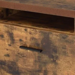 Wooden File Cabinet With Open Compartment And Drawer Brown/Black - Benzara -Baxton Studio Shop GUEST edf054f0 0f9d 4ef5 8c06 d60741ca7899