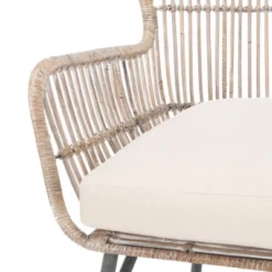Lenu Rattan Accent Chair W/ Cushion - Grey White Wash/White/ Black - Safavieh -Baxton Studio Shop GUEST ee2f508f ba1a 4447 83ab 2f6588160a50