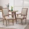 Set Of 2 Maria French Country Wood Upholstered Dining Chairs - Christopher Knight Home