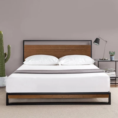 Suzanne Platform Bed With Headboard Black - Zinus 6 Suzanne Platform Bed With Headboard Black - Zinus - Image 6