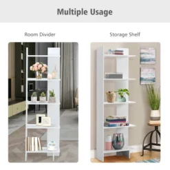 Costway 5-Tier Bookcase Storage Open Shelves Display Unit Room Divider -Baxton Studio Shop GUEST eeae4863 3ec7 4216 8cff ea2d89e824e6