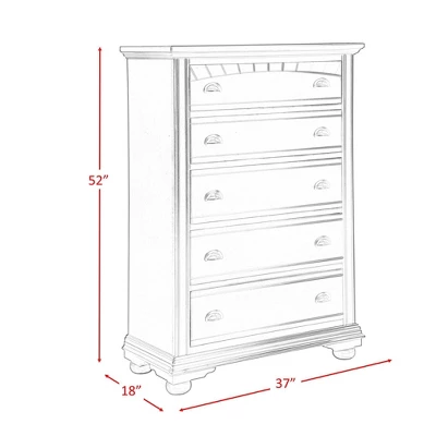 5pc Full Addison Panel Bedroom Set Dove White - Picket House Furnishings 12 5pc Full Addison Panel Bedroom Set Dove White - Picket House Furnishings - Image 12