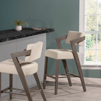 36" Snyder NonSwivel Barstool Aged Gray/Ecru - Hillsdale Furniture 1 36" Snyder NonSwivel Barstool Aged Gray/Ecru - Hillsdale Furniture