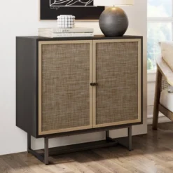 Kova Wood And Rattan Storage Cabinet - Nathan James -Baxton Studio Shop GUEST efbdfd3b a68f 4f18 b202 7beebff7f993