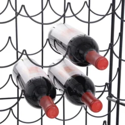 HOMCOM 35 Bottle Wrought Iron Wine Rack Cabinet With Lock, Black -Baxton Studio Shop GUEST f0f53163 d77f 4df4 976b d7ee285221d4