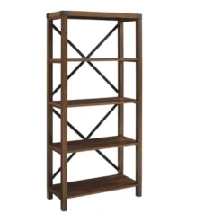 64" Sophie Industrial X Frame Bookshelf - Saracina Home -Baxton Studio Shop GUEST f1ba2535 9513 4eec a003 6eb7a4bfa83c