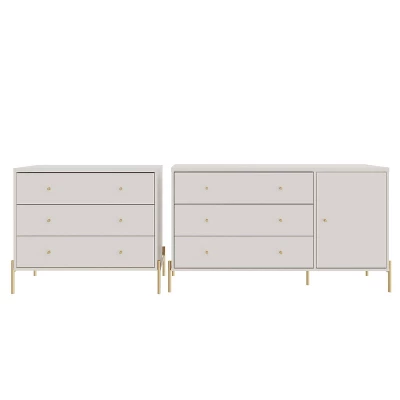 Set Of 2 Jasper 3 Sideboard Drawer Dresser And 3 Classic Drawer Dresser - Manhattan Comfort 14 Set Of 2 Jasper 3 Sideboard Drawer Dresser And 3 Classic Drawer Dresser - Manhattan Comfort - Image 14