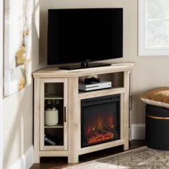 Glass Door Electric Fireplace Corner TV Stand For TVs Up To 50" - Saracina Home -Baxton Studio Shop GUEST f299d49b eb2e 42a4 98dc e4d1f58cdbc3