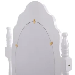 Tangkula White Vanity Mirror Wood Makeup Dressing Table Stool Set White (Mirror, 3 Drawers, Stool) -Baxton Studio Shop GUEST f337c7f2 588e 40e3 a956 eecaddfc7ac2