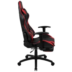 BlackArc Echo Gaming Desk & Chair Set: Black & Red Faux Leather Reclining Gaming Chair; Gaming Desk With Headphone Hook And Cupholder -Baxton Studio Shop GUEST f436caff 2979 4916 a710 0f8cb1f90835 1
