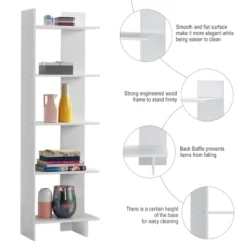 Costway 5-Tier Bookcase Storage Open Shelves Display Unit Room Divider -Baxton Studio Shop GUEST f43fbc1c a9e1 4f55 a8d2 642c7b26ddd6