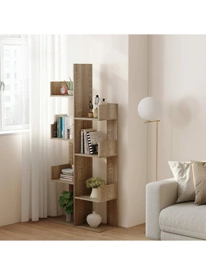 Year Color Rustic Wood Freestanding Industrial Bookshelf For Storage In Bedroom, Living Room, And Office 5 Year Color Rustic Wood Freestanding Industrial Bookshelf For Storage In Bedroom, Living Room, And Office - Image 5