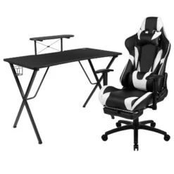 Flash Furniture Gaming Desk And Footrest Reclining Gaming Chair Set With Cup Holder, Headphone Hook, And Monitor/Smartphone Stand -Baxton Studio Shop GUEST f49a3922 8a3e 4b16 9cb8 60293e160b7c 1